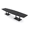 Skutchi Designs Boat Conference Table With Power Unit, 48 in W, 168 in L, Grey HAR-BOT-48x168-DOU.BK-WA7949-EBLK - alternate 1