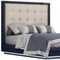 Homeroots Blue and Gray Wood And Tufted Faux Leather Lighted Queen Bed Frame 606422 - alternate 2