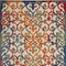Homeroots 5' X 8' Ivory Blue Orange And Green Trellis Indoor Outdoor Area Rug 546792 - alternate 2
