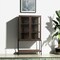 Homeroots 36in Brown and Black Solid Wood and Metal Display Cabinet With Two Doors 611035 - alternate 2