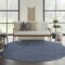 Homeroots 8' Navy Blue And Ivory Round Geometric Indoor Outdoor Area Rug 552322 - alternate 2