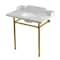 Kingston Brass 36-Inch Carrara Marble Console Sink with Stainless Steel Legs, 8-Inch, 3-Hole KMS36228M387 - alternate 1