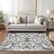 Homeroots 8' X 10' Gray And Ivory Damask Washable Indoor Outdoor Area Rug 614434 - alternate 3