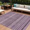 Homeroots 9' X 12' Plum And Lilac Striped Washable Indoor Outdoor Area Rug 615360 - alternate 1