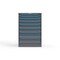Strong Hold 8 drawer cabinet - (2x 2ft, 2x 3ft, 2x 4ft, 2x 6ft) - Blue accents - Keyed Alike S3044-PPAAS-0803FS - alternate 1