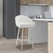 Armen Living Eleanor 26in Swivel Counter Stool in Brushed Stainless Steel with White Faux Leather LCELBABSWHI26 - alternate 2