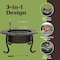 Pure Garden Fire Pit w/ Grill 37 in Round Outdoor Fire Table w/ 2 Grills, Lid, Poker & Cover Fire Pits 50-LG1478 - alternate 2
