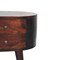 Homeroots 21" Brown Solid Wood Round Two Drawer Nightstand 651865 - alternate 2