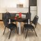 Regency Square Kahlo Breakroom Table W/ 4 Restaurant Stack Chairs, 42 in W, 42 in L, Neo Walnut TPL4242NWCM29BK - alternate 3