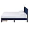 Baxton Studio Elora Modern Navy Blue Pleated Velvet Queen Size Storage Bed 255-13783-ZORO - alternate 2