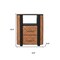 Homeroots 23" Brown Solid Wood Two Drawer Nightstand 701728 - alternate 3
