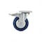 Richelieu Industrial Blue Elastic Rubber Caster, Swivel with Double-Lock Brake, with Plate, Blue F08339 - alternate 2