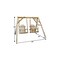 Homeroots 87" Natural Solid Wood Outdoor Double Swing Chair 370295 - alternate 2