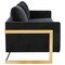 Leisuremod Lincoln Upholstered Velvet Sofa with Gold Frame, Midnight Black LA83BL - alternate 2