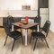 Regency Square Kahlo Breakroom Table W/ 4 Restaurant Stack Chairs, 48 in W, 48 in L, Noble Oak TPL4848NOCM29BK - alternate 3