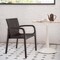 Homeroots Set of Four 24" Brown Faux Rattan Heavy Duty Plastic Outdoor Stacking Arm Chairs 565192 - alternate 2