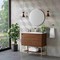 James Martin Vanities 35.4'' Single Vanity, Mid-Century Walnut, Champagne Brass Base w/ Glossy White Composite Stone Top 805-V35.4-W-CB-GW - alternate 4