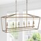 Jonathan Y Pagoda 49" 6-Light Classic Traditional Metal Linear Cage Lantern LED Pendant, Antique Gold JYL7439B - alternate 6