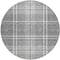 Homeroots 8' Gray Black And Ivory Round Plaid Washable Indoor Outdoor Area Rug 596341 - alternate 4