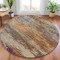 Homeroots 8' Brown Gray And Purple Round Abstract Washable Indoor Outdoor Area Rug 630833 - alternate 3