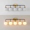 Jonathan Y Caleb 38" 5-Light Contemporary Transitional Iron/Glass LED Vanity Light, Brass Gold/Black/White JYL9555B - alternate 2