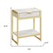 Homeroots 24" Gold And Beige Wood And Metal End Table With Drawer And Shelf 333229 - alternate 2