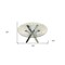 Homeroots 54" Clear and Silver Glass and Metal Cross Leg Base Round Top Dining Table 555135 - alternate 2