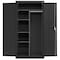 Sandusky Lee Combo Wardrobe Storage Cabinet, 72 in H, 36 in W, 18 in D, Recessed Pull, Keyed, Black, 4 Shelves EACR361872-09 - alternate 1