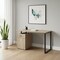 Homeroots 47" Taupe and Black Wood and Metal Sled Computer Desk 489906 - alternate 2