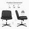 Yssoa Criss Cross Legged Chair with Back No Wheels Office Desk Chair 3A88FNCHAIROFFICELEABLK01 - alternate 2