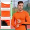 Protectx Long Sleeve T-Shirt, 92% Polyester, 8% Spandex, Orange, Black, M, 2 PK HV-LTT145-ORBK-M-02 - alternate 1
