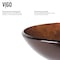 Vigo Giovanni Russet Brown Glass 17 in. L x 17 in. W x 6 in. H Round Vessel Bathroom Sink VG07505 - alternate 2