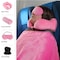 Home-Complete Travel Pillow Set Memory Foam Pillow, Fleece Blanket, and Eye Mask Travel Essentials, Pink HT-TRVL2-PNK - alternate 2
