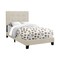 Homeroots Beige Twin Tufted Upholstered Linen Bed Frame with Nailhead Trim 333289 - alternate 1