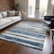 Homeroots 10' X 14' Denim Blue And Gray Striped Washable Indoor Outdoor Area Rug 605902 - alternate 3
