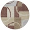 Homeroots 8' Brown And Ivory Round Geometric Washable Indoor Outdoor Area Rug 612565 - alternate 3
