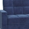 Homeroots 87" Blue Microfiber Convertible Futon Sleeper Sofa And Toss Pillows With Storage 607094 - alternate 2