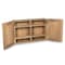 Homeroots Traditional Solid Teak Double Door Mirrored Medicine Cabinet 475845 - alternate 2