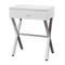Homeroots 22" Silver And White Wood And Metal End Table With Drawer 333130 - alternate 1