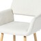 Homeroots Set of Two Beige and Oak Fabric and Steel Dining Arm Chairs, 2PK 719406 - alternate 3