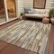 Homeroots 3' X 5' Ivory And Beige Striped Washable Indoor Outdoor Area Rug 609036 - alternate 2