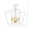Jonathan Y Plains 12" 4-Light Modern Farmhouse Metal Open-Frame Pagoda LED Semi Flush Mount Mini Lantern, White/ JYL7610F - alternate 3