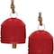 Homeroots Set of Four Red And Natural Holiday Bell Shaped Ornaments, 4PK 633376 - alternate 2