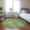 Homeroots 8' Olive Green Round Ikat Washable Indoor Outdoor Area Rug 576991 - alternate 4