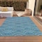 Homeroots 9' X 12' Teal Blue Fern Green And Ivory Geometric Washable Indoor Outdoor Area Rug 615240 - alternate 3