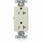 Leviton Duplex Straight Blade Receptacle, 5-20R, 20 A, 125V AC, 2 Pole, 3 Wire, Flush Mount, Grounded 16352-T - alternate 1