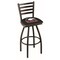 Holland Bar Stool Co 30" Blk Wrinkle Northern Illinois Swivel Bar Stool, Ladder Back L01430NorIll - alternate 1