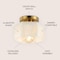 Jonathan Y Tessa 8" 1-Light Modern Contemporary Alabaster/Iron Hexagonal LED Semi Flush Mount, White Marbling/Br JYL1204A - alternate 3
