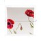 Homeroots Red and White Six Piece Square Floral Bone China Service For Six Dinner Plate Set 483515 - alternate 2