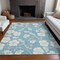Homeroots 3' X 5' Sky Blue And Ivory Floral Washable Indoor Outdoor Area Rug 599922 - alternate 3